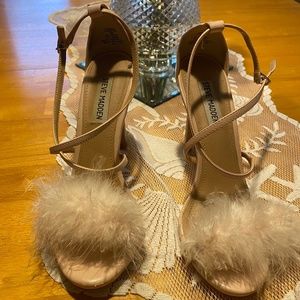 Furry Light Pink Heels